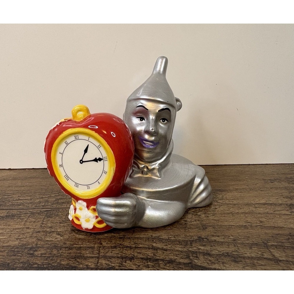 Wizard of Oz Salt & Pepper Shakers #17217 Tin Man and Heart Clock Magnetic